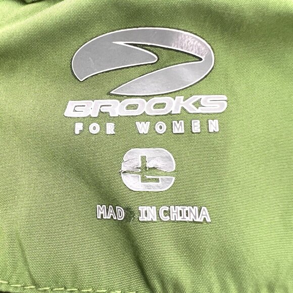 BROOKS Running Jacket Womens L Green Vented Windbreaker Full Zip Pockets - Picture 2 of 15